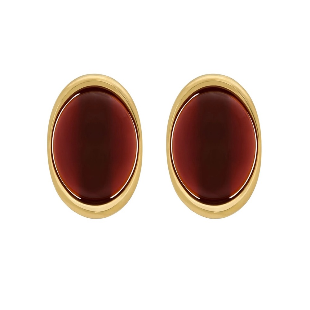 Saint Laurent Oval Cabochon Earrings